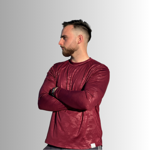 Long Sleeve Sports Management T-shirt (maroon)