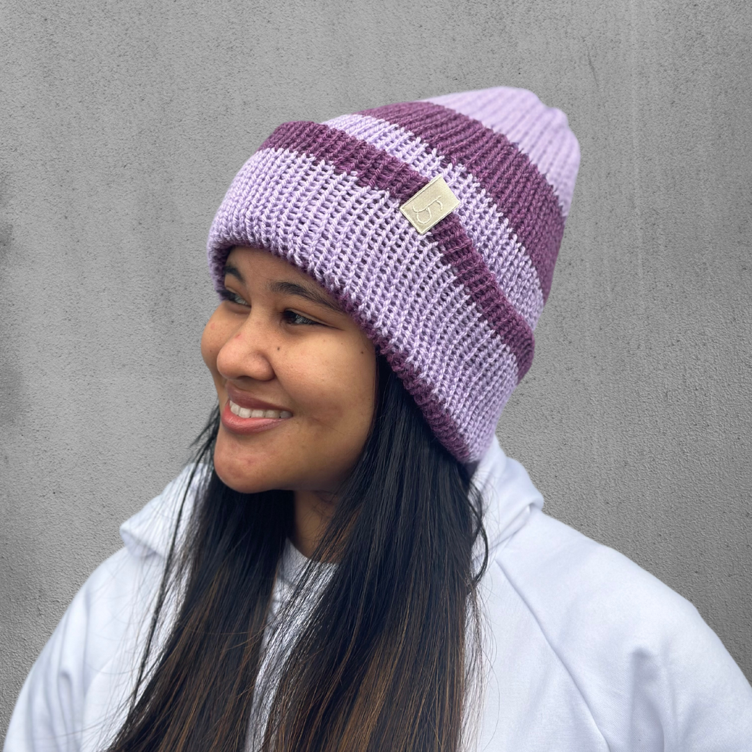 J&S Dual Color Hand-Knitted Beanies