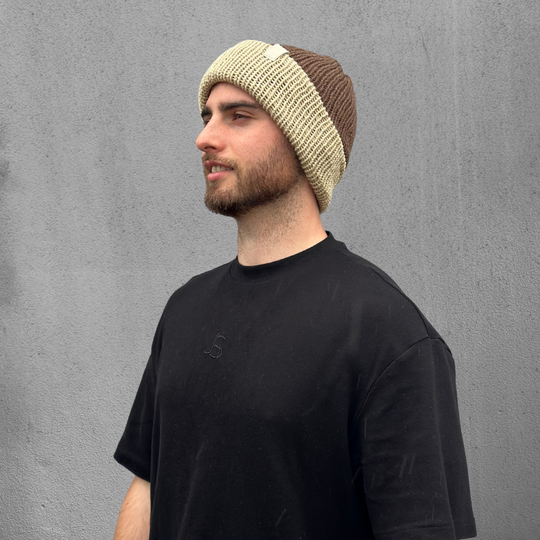 J&S Dual Color Hand-Knitted Beanies